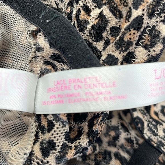 Victoria’s Secret PINK Leopard Print Lace Bralette, size Large - Picture 7 of 8